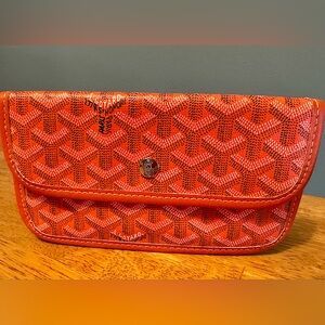 Goyard Saint Louis Goyardine Pouch Wallet Vibrant Orange 2005